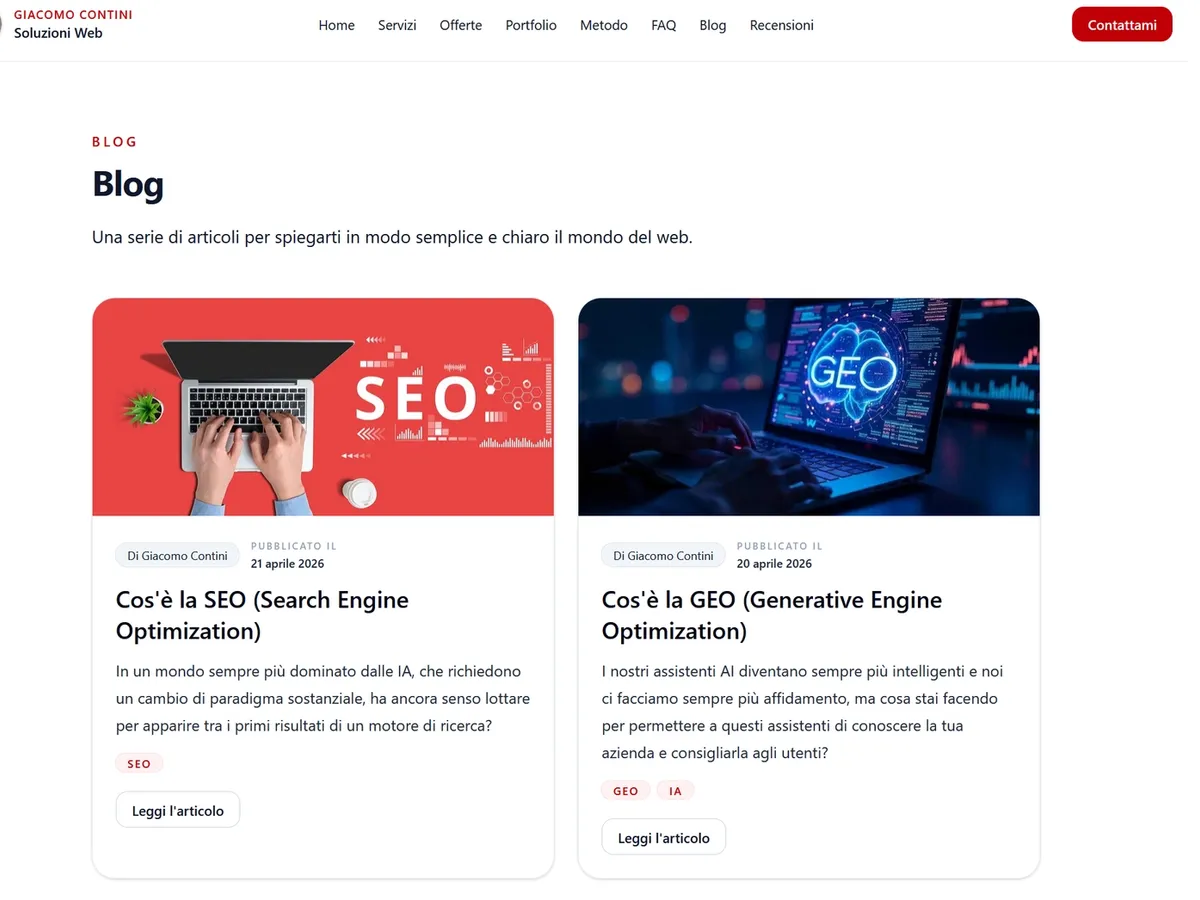 Blog del sito web giacomocontini.it